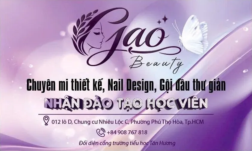 Chủ salon Gạo Beauty — chuyên nối mi thiết kế & nail design tại Quận Tân Phú